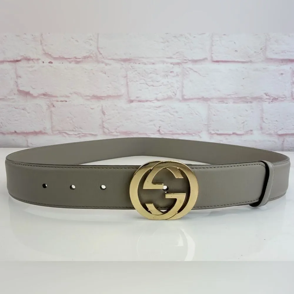 Gucci interlocking G leather belt size 80/32 Gray 546386 GUCCI Interlocking G Leather Belt Size 85.34 Gray 546386 main image 3